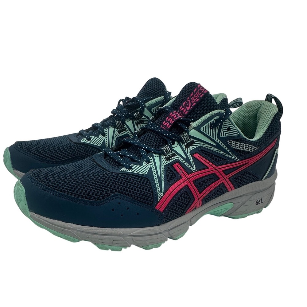 Asics Gel-Venture 8 Women 11 Trail Running Shoes Deep Sea Teal Blazing Coral